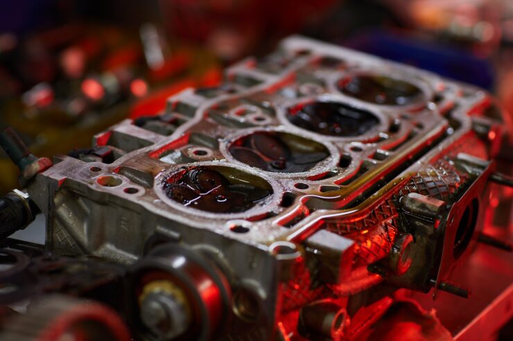 Car Engine Part With Oil
