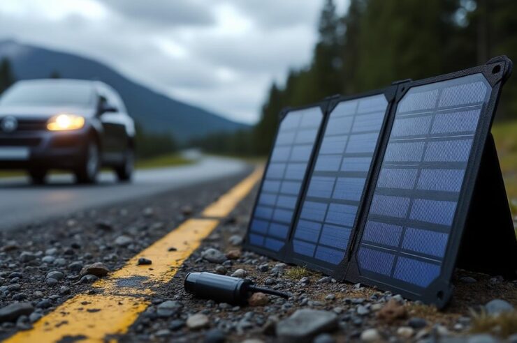découvrez le panneau solaire pliable 4w 12v, idéal comme chargeur de batterie et solution portable pour rester alimenté en cas de panne sur la route. léger, compact et facile à utiliser, pour une autonomie en toutes circonstances.