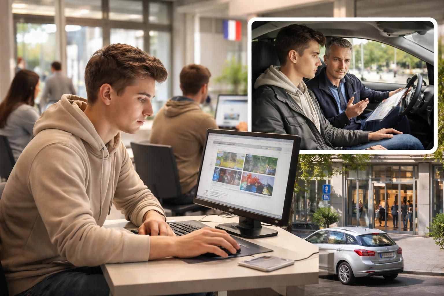 tout savoir sur le permis de conduire français : démarches d'inscription, apprentissage du code de la route, cours de conduite et préparation à l'examen.