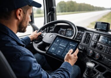 optimisez la gestion de la consommation et l'entretien de votre camion grâce à une tablette tactile installée directement en cabine pour un suivi facile et efficace.