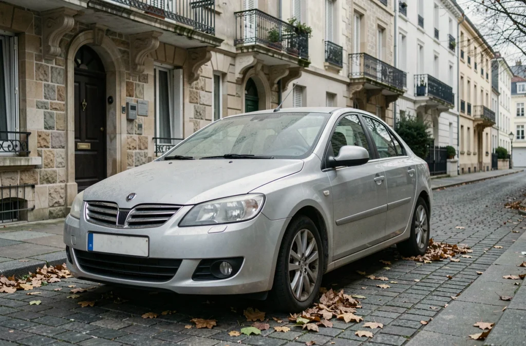 Voiture garée et inutilisée dans une rue déserte pendant un confinement